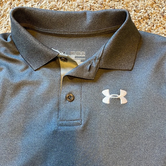 UNDER ARMOUR LONG SLEEVE BUTTON GOLF POLO XL GREY - Picture 6 of 7